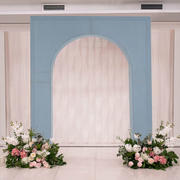 Dusty Blue Spandex Wedding Arch Cover for Arc de Triomphe Stand, Stretch Fitted Floral Balloon Frame Backdrop Stand Cover - 8ft