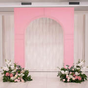 Pink Spandex Wedding Arch Cover for Arc de Triomphe Stand, Stretch Fitted Floral Balloon Frame Backdrop Stand Cover - 8ft