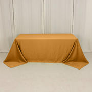 Lamour Satin Rectangle Tablecloth 90"x132" Gold - Exquisite Seamless Table Cover for Upscale Events