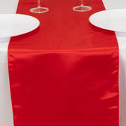 Lamour Satin Table Runner 12"x108" Red - Lustrous Wedding Decor