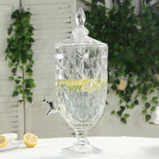 1.3 Gallon Clear Glass Beverage Dispenser with Spigot 21"