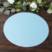 50 Pack Disposable Paper Placemats 13" Round – Dusty Blue Cardboard Dining Table Mats, 120 GSM