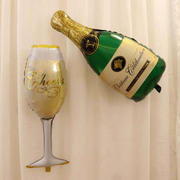 1 Pair Champagne Bottle and Glass Mylar Foil Helium/Air Balloons 20"