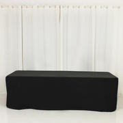 Scuba Rectangular Fitted Tablecloth 8ft Black – Wrinkle-Free, Stain Resistant