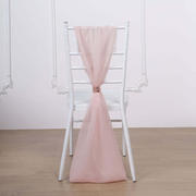 5 Pack Chiffon Chair Sashes 22"x78" Blush - Sheer Designer Chair Bows