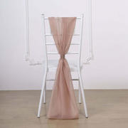 5 Pack Chiffon Chair Sashes 22"x78" Dusty Rose - Sheer Designer Chair Bows