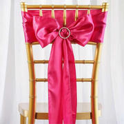 5 Pack Fuchsia Satin Chair Sashes 6"x106"