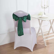5 Pack Satin Chair Sashes 6"x106" Hunter Emerald Green - Reusable Chair Bows with Smooth Finish