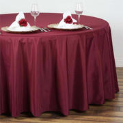 Burgundy Seamless Polyester Round Tablecloth 108"