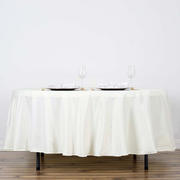 Polyester Round Tablecloth 108" Ivory - Durable and Stain-Resistant for Easy Maintenance