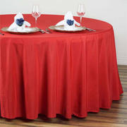 Polyester Round Tablecloth 108" Red - Durable and Stain-Resistant for Easy Maintenance