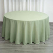 Polyester Round Tablecloth 120" Sage Green - Durable & Seamless Table Cover