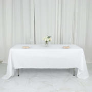 White Seamless Polyester Rectangular Tablecloth 60"x126"