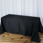 Premium Polyester Rectangle Tablecloth 90"x132" Black - Seamless 220GSM Wrinkle-Resistant & Durable Fabric