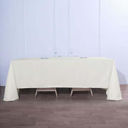 Polyester Rectangle Tablecloth 90"x132" Ivory with Seamless Finish