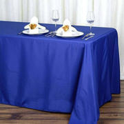 Polyester Rectangle Tablecloth 90"x132" Royal Blue with Seamless Finish