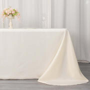 Polyester Rectangle Tablecloth 90"x132" Ivory with Rounded Corners - Seamless Finish