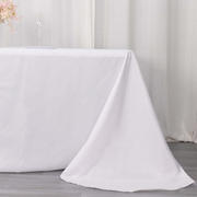 Polyester Rectangle Tablecloth 90"x132" White with Rounded Corners - Seamless Finish for Upscale Gatherings