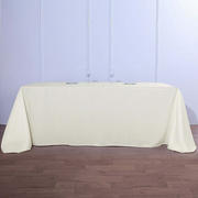 Polyester Rectangle Tablecloth 90"x156" Ivory with Seamless Finish