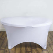 Stretch Spandex Round Tablecloth 5ft White - Easy to Maintain Form-Fitting Table Cover for Weddings & Events