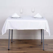 Polyester Square Tablecloth 54"x54" White - Wrinkle-Resistant Table Cover for Special Occasions