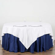 Polyester Square Table Overlay 90"x90" White - Wrinkle-Resistant and Durable Table Topper for Weddings & Special Occasions