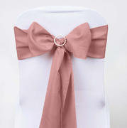5 Pack Dusty Rose Polyester Chair Sashes 6"x108"