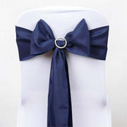 5 Pack Navy Blue Polyester Chair Sashes 6"x108"