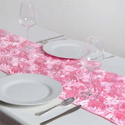 Rosette Satin Table Runner 14"x108" Pink - Grandiose Fabric Table Decor
