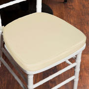 Chiavari Chair Pad Memory Foam 1.5" Thick with Ties Ivory - Removable Cover
