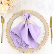 5 Pack Lavender Lilac Cloth Napkins with Hemmed Edges, Reusable Polyester Dinner Linen Napkins - 17"x17"