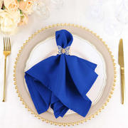 5 Pack Polyester Napkins 17"x17" Royal Blue - Wrinkle Resistant & Easy Care Cloth Napkins