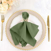 5 Pack Polyester Napkins 17"x17" Olive Green - Wrinkle Resistant & Easy Care Cloth Napkins