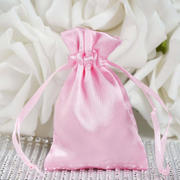 12 Pack Pink Satin Drawstring Pouch Wedding Party Favor Gift Bags 3"