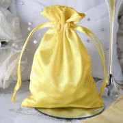 12 Pack Gold Satin Drawstring Wedding Party Favor Gift Bags 5"x7"