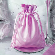 12 Pack Pink Satin Drawstring Wedding Party Favor Gift Bags 5"x7"