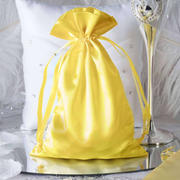 12 Pack Gold Satin Drawstring Wedding Party Favor Gift Bags 6"x9"