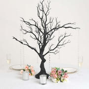 Manzanita Tree Centerpiece 34" Black with 8 Acrylic Bead Chains - Easy Assembly Decorative Artificial Tree