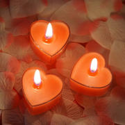 12-Pack Tealight Candles Mini Heart Shaped Design Red - Valentines Decor for Romantic Settings