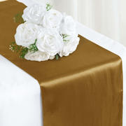 Satin Table Runner 12"x108" Gold - Stylish Table Decor for Weddings & Events