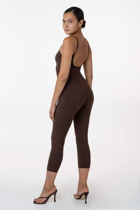 83026GD - Garment Dye Cropped Spaghetti Unitard Product Image