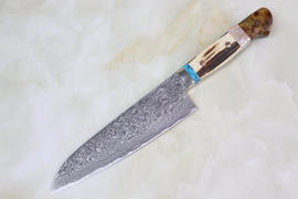 Mr. Itou R-2 Custom Damascus Santoku185mm Custom Combination Handle