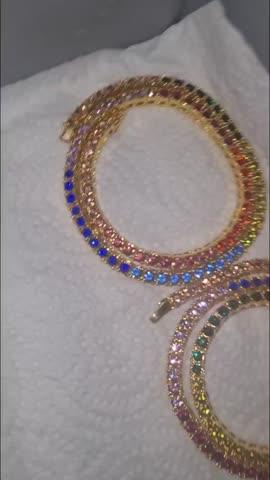 4mm Colorful Iced Dookie Rope Chain - Customer Photo From Teran D.