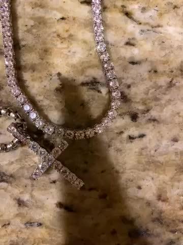 Bundle White Gold Diamond Cross + 4mm Diamond Tennis Chain - Customer Photo From Home H.