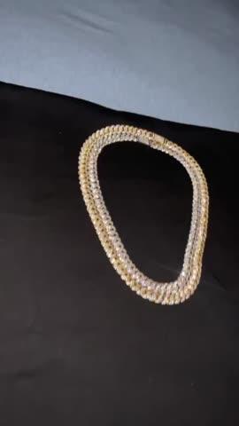 Cuban Link Chain (10mm) in White Gold / 18K Gold - Customer Photo From Gerard C.