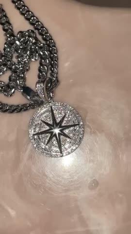 925S & VVS Moissanite Compass Necklace - Customer Photo From Kaidan W.