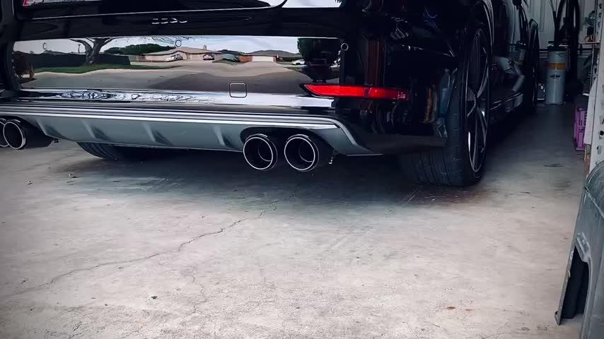 3" Cat Back, Quad Split Rear Exit, Valve Delete, T304 with Carbon Fiber Tips,  Audi S3 2015-2020 - Customer Photo From George Chew