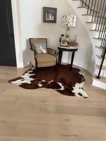 Cowhide Rug Tricolor Brindle Mix - Customer Photo From Indranil Sen