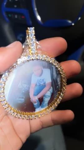 LARGE 3D CIRCLE CUSTOM PICTURE PENDANT - Customer Photo From Timmey J.