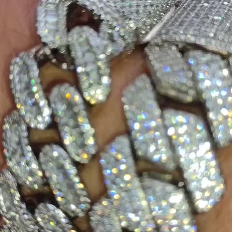 19MM 3Row Prong Cuban Link Necklace + Bracelet Bundle In WhiteGold - Customer Photo From Patrick J Jennings
